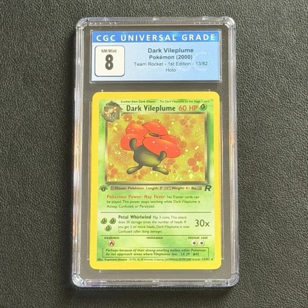 Pokémon Dark Vileplume 1st Ed. Holo 13/82 CGC 8 TCG 2000 Team Rocket WotC Vtg
